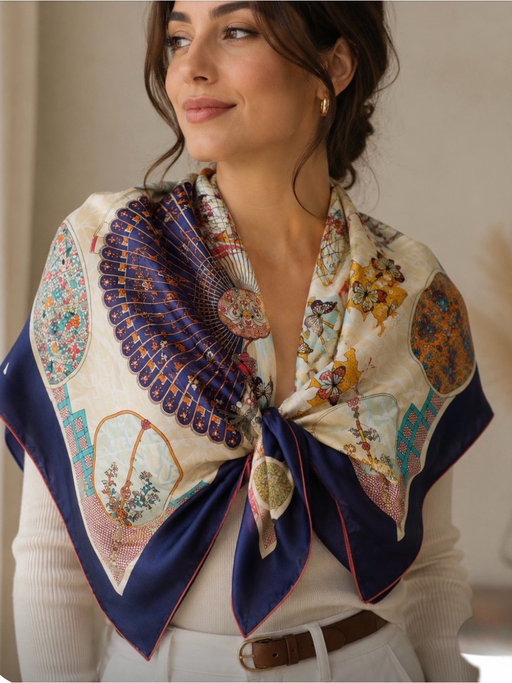 Beautiful Chinese fan scarf